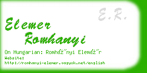elemer romhanyi business card
